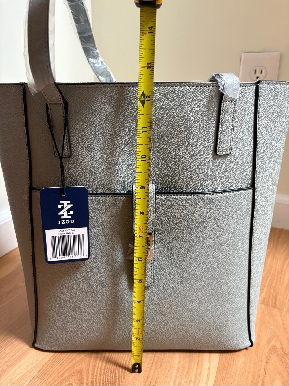 Mint Tote Bag with Front Pocket - Picture 6 of 8